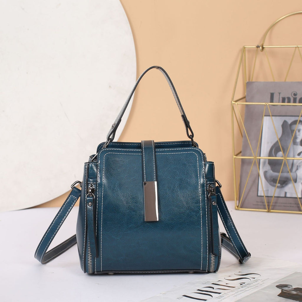 Genuine Leather Women's Fashion Portable Shoulder Commute Crossbody Bag