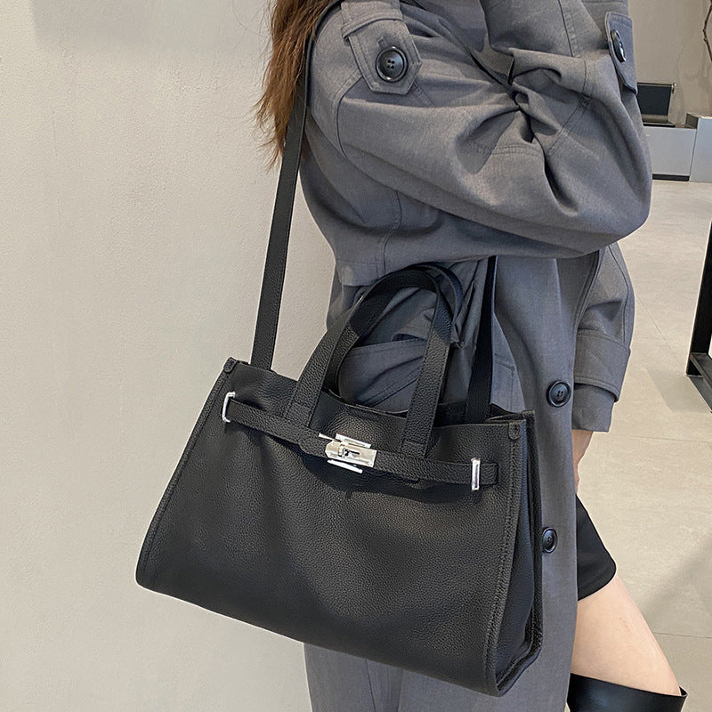 Genuine Leather Women's Large Capacity Portable Crossbody Shoulder Bag