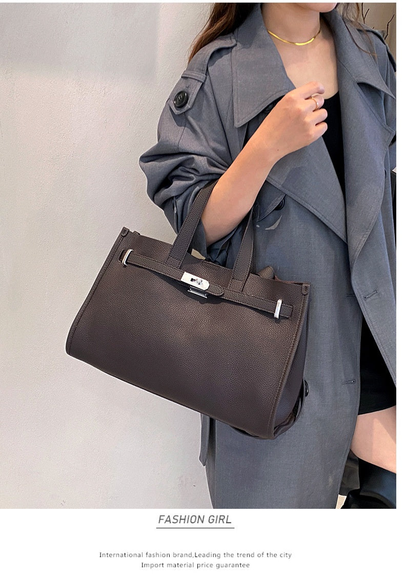Genuine Leather Women's Large Capacity Portable Crossbody Shoulder Bag