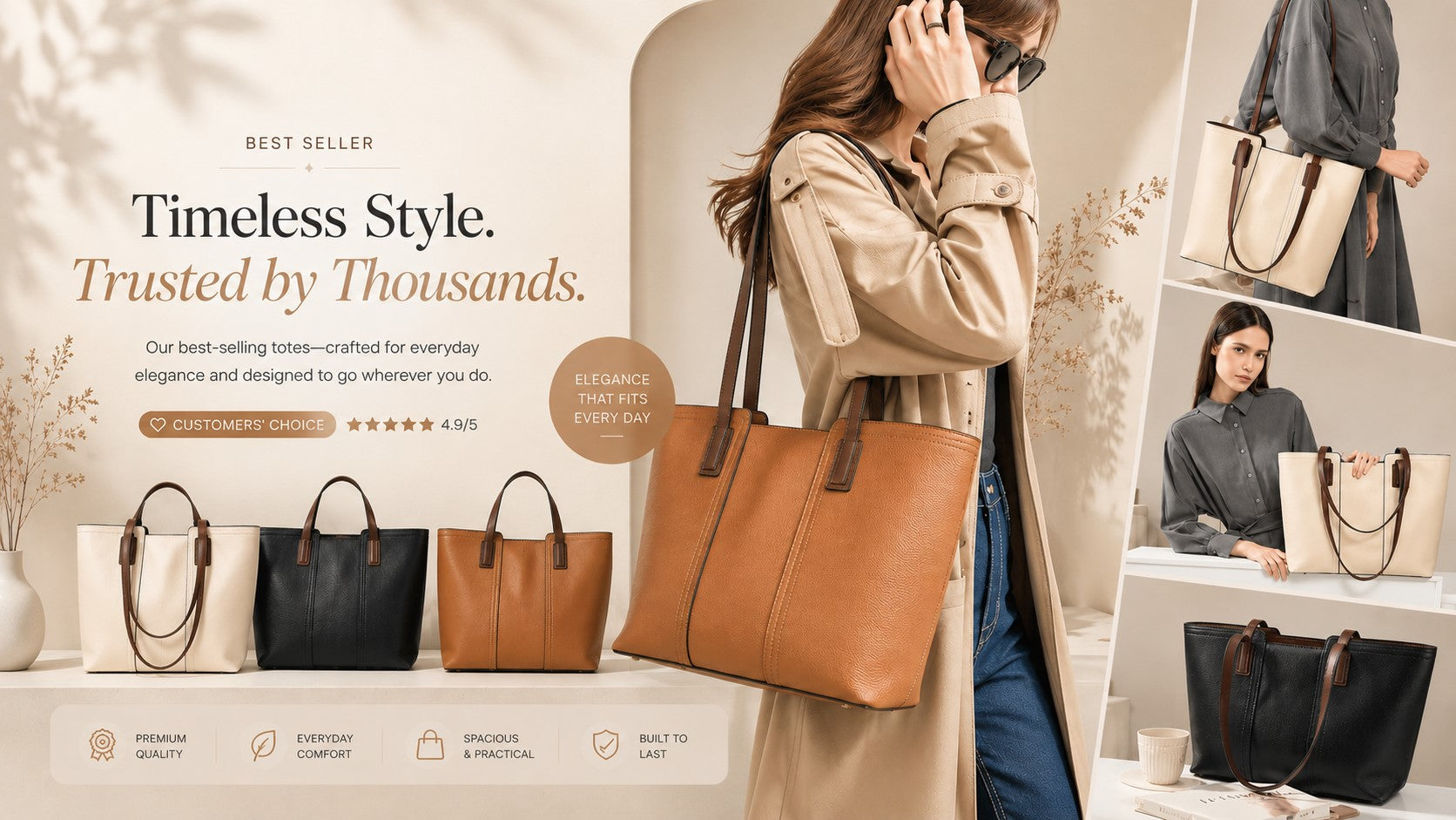 Bestseller – AETHEL Women's Leather Tote Bags, Crossbody Bags and Clutches in Canada – Elegant Minimalist Style for Modern Women – Shop Now