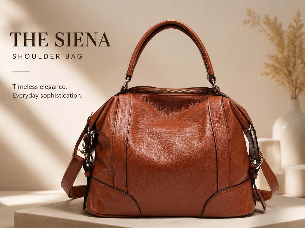 Siena signature shoulder bag worn lifestyle photo women ÆTHEL
