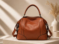 women's signature leather shoulder bag front view – Siena by ÆTHEL
